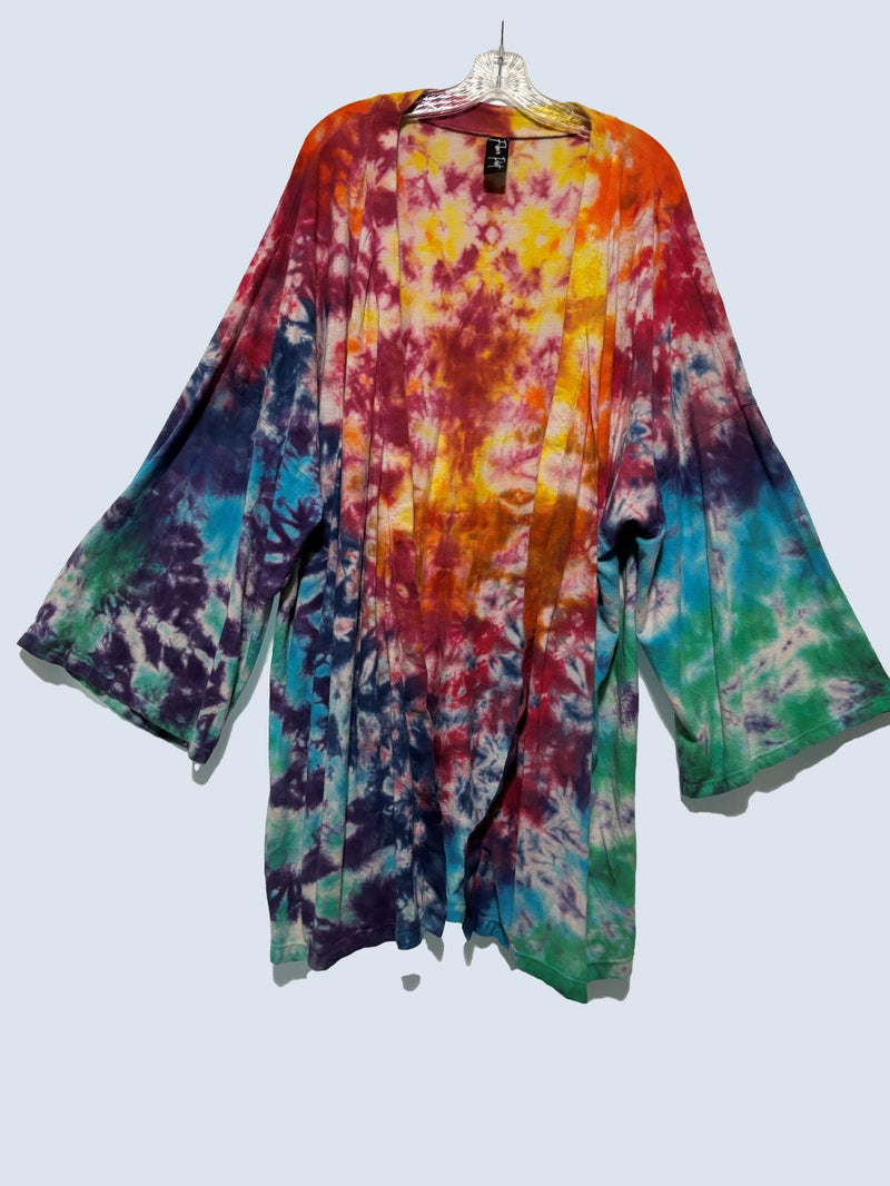 Boho Kimono Sleeve Jacket in Rainbow Sunrise