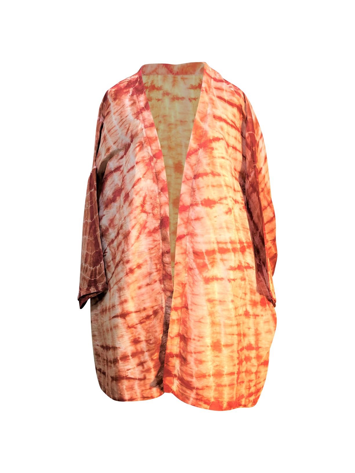 Shibori Kimono Sleeve Jacket in Copper